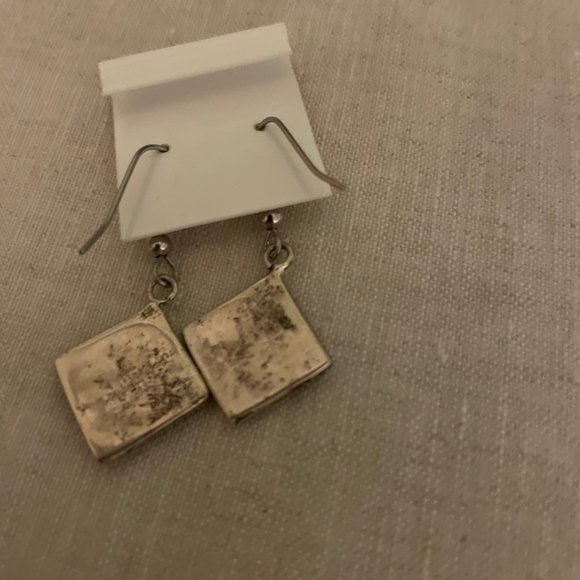 Sterling and Shell Earrings - Picture 2 of 2